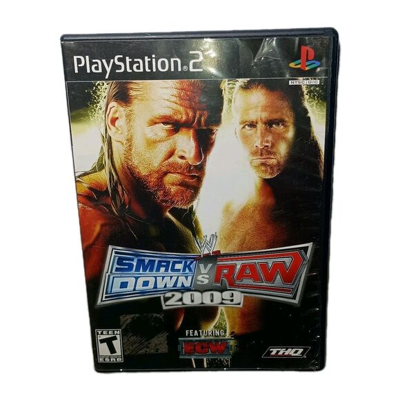 WWE SmackDown vs Raw 2009 PlayStation 2 PS2 CIB Complete Black Label Video Game - Picture 1 of 15